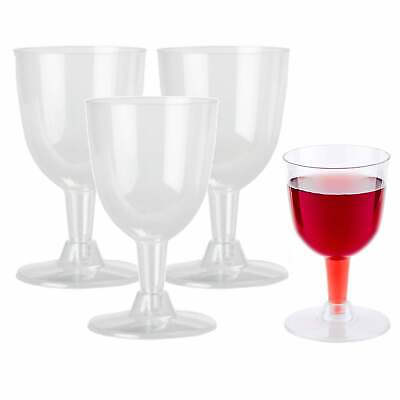 #ad 10 Pc Clear Disposable Wine Glasses Plastic Wedding Party Champagne Flute 5.5oz