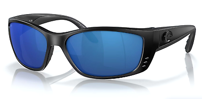 #ad New Costa Del Mar FISCH Polarized Sunglasses Blackout 580P Blue Mirror Lens