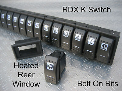 #ad RDX K Heated Rear Window LED Switch OFF ON Defender Dashboard Console Kit Car