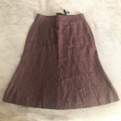 #ad JCREW Soft Fluted 100% Linen Skirt size #6