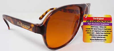 #ad NOS 2005 Blublocker Original Aviator Sunglasses Demi Tortoise #2725