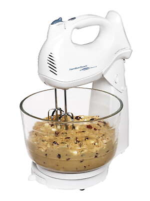 #ad 64695 Power Deluxe Hand Stand Mixer White