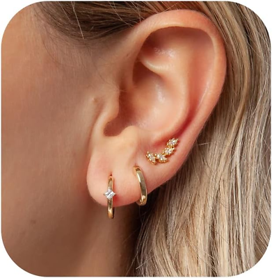 #ad Stud Earrings for Women Dainty Gold Earrings 14K Gold Cartilage Earring Hypoalle