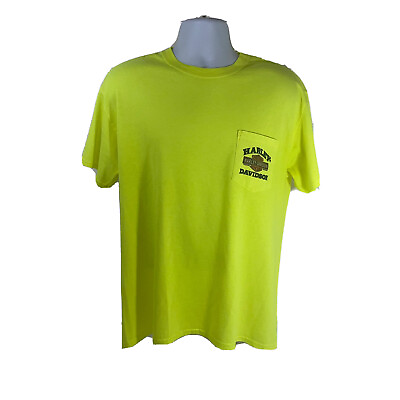 #ad Harley Davidson shirt Men large neon yellow Emerald Coast Fort Walton beach fla