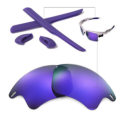 #ad New WL Polarized Purple Lenses And Rubber Kit For Oakley Fast Jacket XL