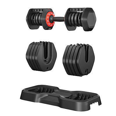 #ad Adjustable Dumbbells 55 LB 10 in 1 Home Gym Body Workout Fitnes Turning Handle