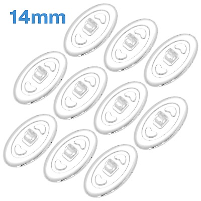#ad 10pcs 14mm Oval Silicone Screw In Nose Pads Grip On Side Holders Spectacles