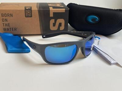 #ad Costa Del Mar TICO Matte Gray Blue Mirror Polarized Sunglasses 580G Glass