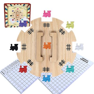 #ad GOTHINK Mexican Train Dominoes Accessories Set Large Size Pine Hub 9 Color...