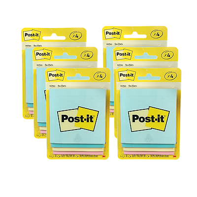 #ad Post It Notes 3 x 3 Sticky Note 24 Pads 1200 Sheets Lot of 6 Packs of 4 Pastel