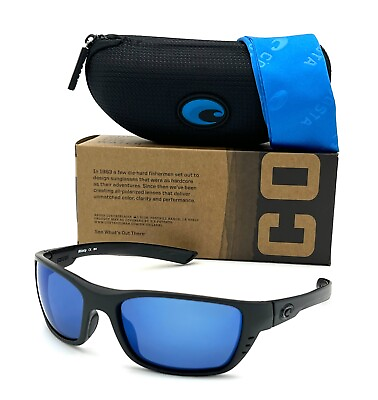 #ad Costa Del Mar WHITETIP Blackout Blue Mirror 580P Polarized Sunglasses