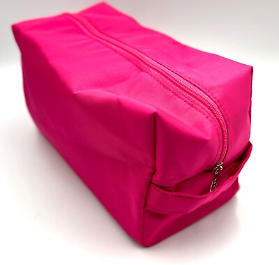 #ad 2 bags : Clinique Makeup Cosmetic Train Case Bag Pink Zip with Handle