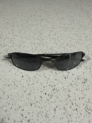 #ad Vantage Oakley Square Wire 2.0 Silver Metal Iridium Black Lens Sunglasses Scuffs