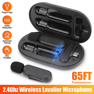 #ad Mini Wireless Lavalier Microphone Audio Video Recording for Android iPhone 65FT