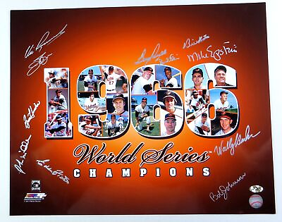 #ad 1966 Baltimore Orioles Signed Autographed 16X20 Photo Palmer Powell Epstein COA