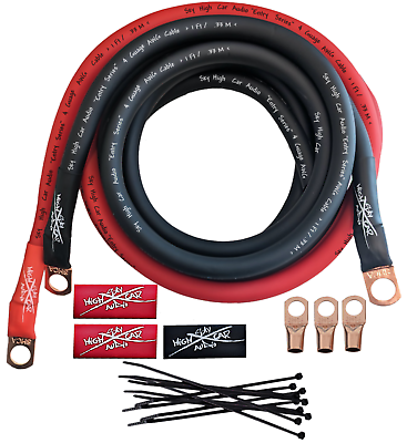 #ad Sky High Car Audio E Series 4 Gauge Big 3 RED BLACK Electrical Wiring Kit