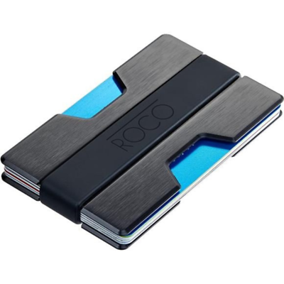 #ad Roco Minimalist Aluminum Slim Wallet RFID Blocking Money Clip Futuristic Design