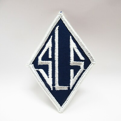 #ad Vintage Patch SLS Diamond Monogram White Letters on Blue Collectible