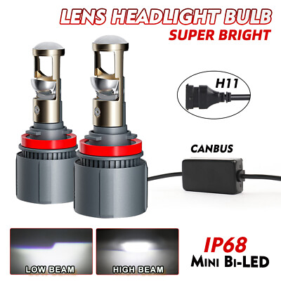 #ad 2pc H8 H9 H11 Mini Bi LED Projector LED Headlight Kit Low Beam Bulb Super Bright