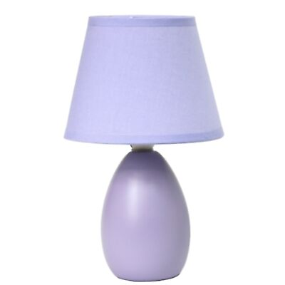 #ad Purple Home Bedroom Mini Egg Oval Ceramic Table Light Lamp 5. 51quot;x 5. 51quot;x 9.45quot;