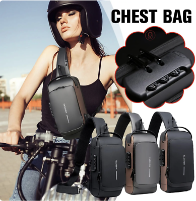 #ad New Unisex Anti Theft Chest Bag Shoulder USB Charging Crossbody Bag $19.99