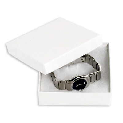 #ad Elegant White Jewelry Boxes 3.5x3.5x1quot; 100 Pcs: Compact Design