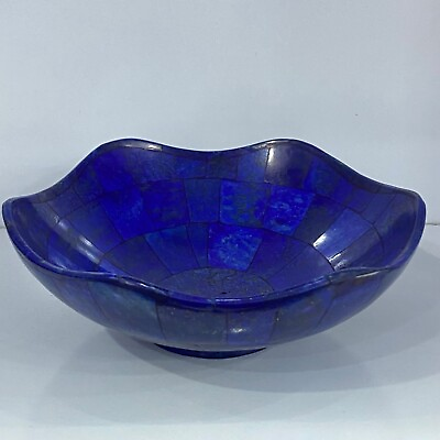 #ad 15 cm Lapis Lazuli Bowl Handmade beautiful floral Amazing Craft $179.00