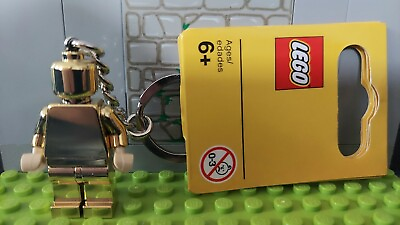 #ad LEGO 850807 Gold Minifigure Keychain Brand New w Tag Rare Retired