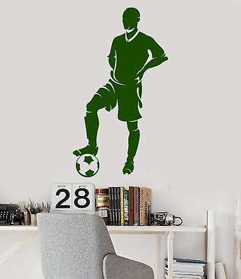 #ad Vinyl Wall Decal Football Soccer Player Ball Sports Stickers 1541ig