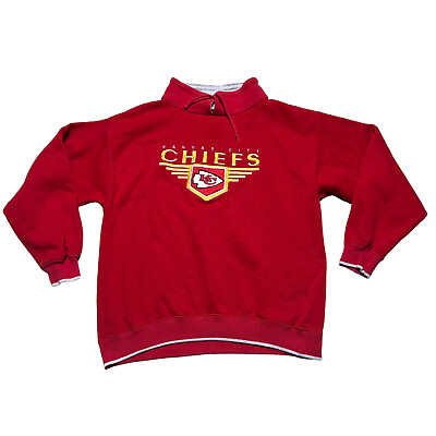 #ad Vintage Kansas City Chiefs Sweatshirt Womens Large Red 90s NFL Long Sleeve