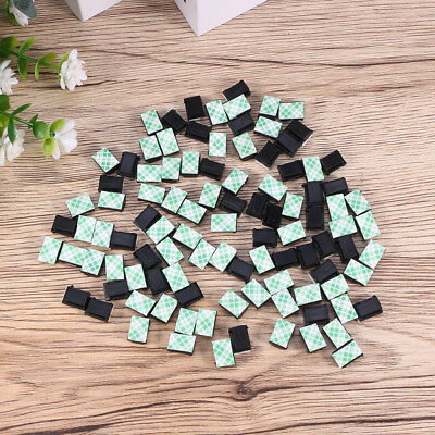#ad 100 Pcs Self Adhesive Wire Cable Clips Holders for Cords Grip Small