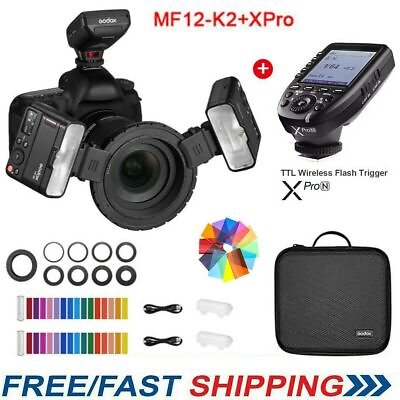 #ad Godox MF12 K2 Macro Flash Speedlight 2.4G Wireless XPro N Trigger for Nikon