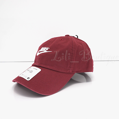 #ad NWT Nike 913011 690 Sportswear Heritage86 Futura Washed Adjustable Hat Dark Red $26.95