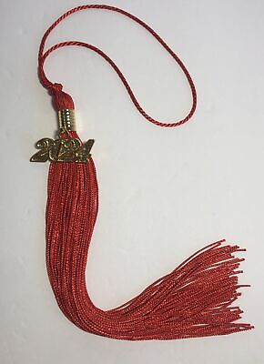 #ad Red Color Graduation Tassel With Gold Date Drop 2024 NEW