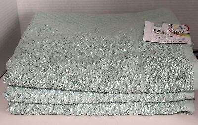 #ad Lot Of 3 Comfort Bay Fast Dry Mint Green Bath Towels 100% Cotton 30”x50”
