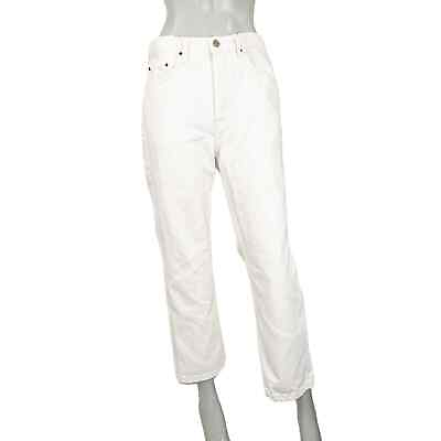 #ad GRLFRND the Linda Pop Crop Jeans in White Albedo Distressed Ripped Women#x27;s 28