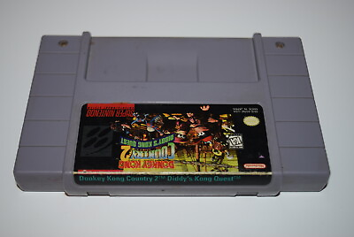 #ad Donkey Kong Country 2 Diddys Kong Quest Super Nintendo SNES Video Game Cart $21.48