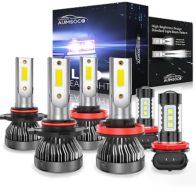 #ad For Acura ILX 2013 2021 Sedan 4 Door 6x LED Headlight High Low Fog Light Bulbs