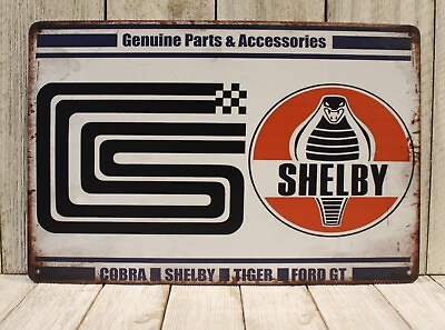 #ad Shelby Cobra Tin Metal Sign Rustic Vintage Style Garage Car Auto Mechanic XZ