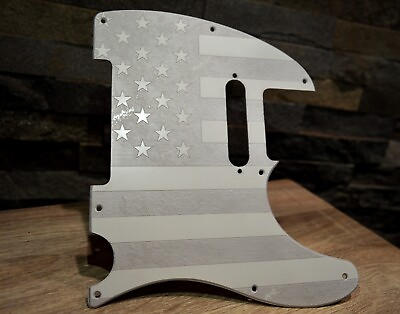 #ad Ash White American Flag Textured Pickguard Fender Telecaster Esquire USA