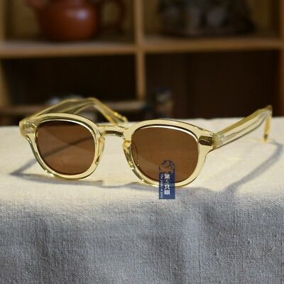 #ad Men sunglasses polarized johnny depp yellow glasses brown lens sunglasses women