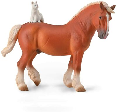 #ad Breyer Horses CollectA Corral Pals Draft Horse and Cat Toy Figurine #88916 $15.99
