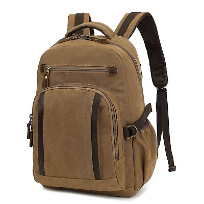 #ad Canvas Laptop Backpack High Capacity Vintage Rucksack Backpack Large Casual K...