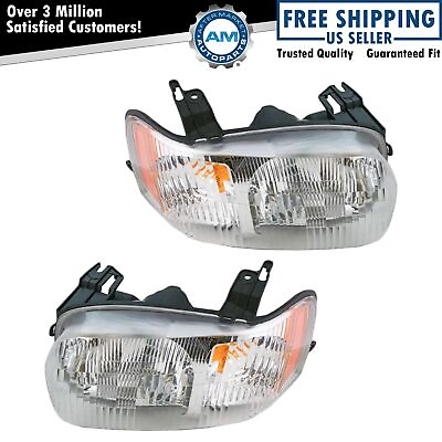 #ad Headlights Headlamps Left amp; Right Pair Set NEW for 01 04 Ford Escape