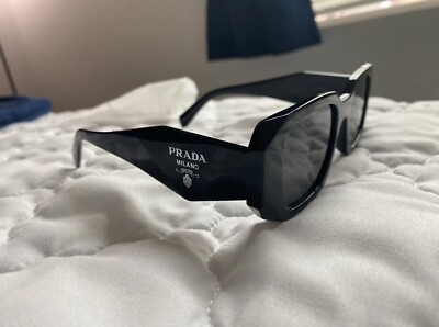 #ad Prada PR17WS 1AB5S049 Women#x27;s Sunglasses 49 mm Black Dark Grey Lens