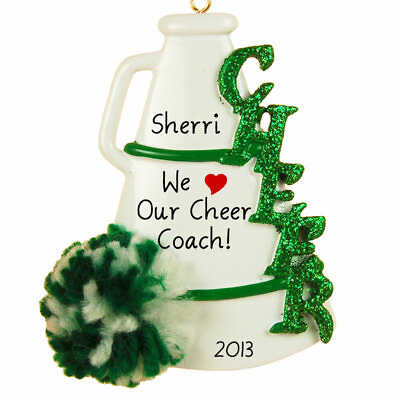 #ad Cheer Green Personalized Christmas Tree Ornament