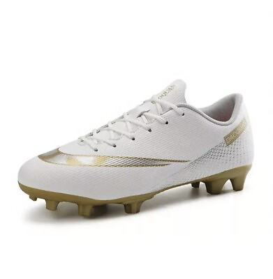 #ad Mens Nike Trendy Soccer Football Cleats White Gold Size 10 Free Shipping
