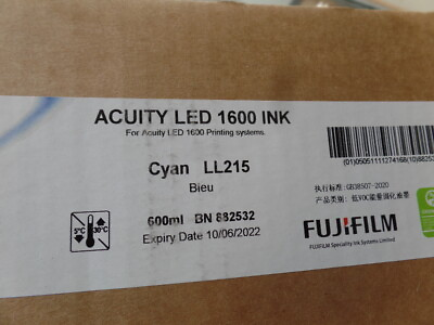 #ad Brand New GB38507 2020 Fuji Acuity 1600 uvijet LL UV ink 600mL Cyan LL215