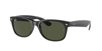 #ad Ray Ban New Wayfarer Classic Gloss Black Green 58 mm Sunglasses RB2132 901 58