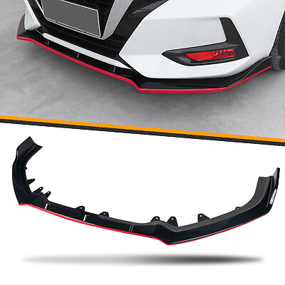 #ad For 7th Nissan Altima 2019 2023 Front Bumper Lip Body Kit Spoiler Black Red Line